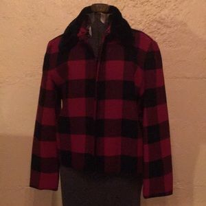 Lightweight wool plaid jacket